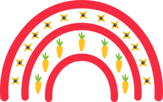 St. Nikolaus Tag dekoratives Element. Karotte und Regenbogen. schwedische Kekse. png