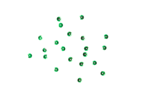 confettis à pois verts, découpe de décoration scintillante verte, fichier png