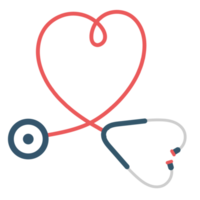 icône de stéthoscope dans le diagnostic cardiaque de style plat png