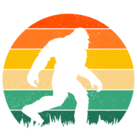 conception de coucher de soleil rétro vintage bigfoot png