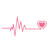 línea de cardiograma de pulso cardíaco latido del corazón png