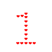 Heart numbers icon graphic png