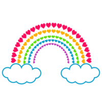 nube del arco iris del corazón png