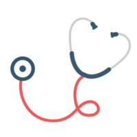 Stethoskop-Symbol im flachen Stil Herzdiagnose png