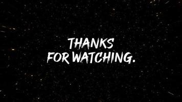 Thanks for Watching Animated Text with Star Burst on Black Background video