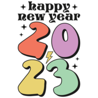 Retro New Year 2023 PNG