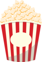 popcorn in einem eimer, kinoikone im flachen stil, snacks png