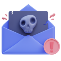 3d illustratie internet veiligheid zwart mail png