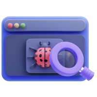 3d illustrazione Internet sicurezza ragnatela bug png