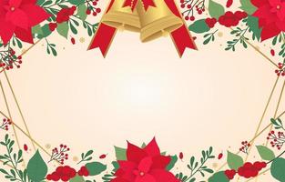 Background With Poinsettias Plant Decoration vector