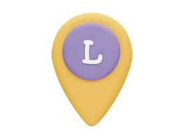 location mark with 3d vector icon cartoon minimal style