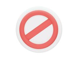 Stop mark with 3d vector icon cartoon minimal style