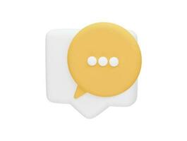 chat with three dots speech bubbles composition 3d icon vector