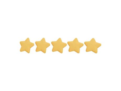 Five star with 3d vector icon cartoon minimal style