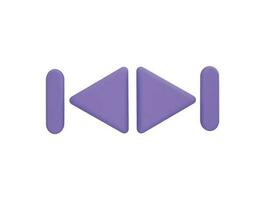 music player buttons with 3d vector icon cartoon minimal style