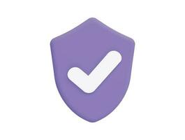 shield security safety and protection with 3d vector icon cartoon minimal style