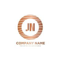 JN Initial Letter circle wood logo template vector