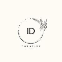 ID Beauty vector initial logo art, handwriting logo of initial signature, wedding, fashion, jewerly, boutique, floral and botanical with creative template for any company or business.