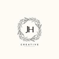 JH Beauty vector initial logo art, handwriting logo of initial signature, wedding, fashion, jewerly, boutique, floral and botanical with creative template for any company or business.