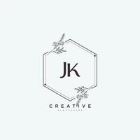 arte del logotipo inicial del vector de belleza jk, logotipo de escritura a mano de firma inicial, boda, moda, joyería, boutique, floral y botánica con plantilla creativa para cualquier empresa o negocio.