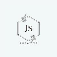 JS Beauty vector initial logo art, handwriting logo of initial signature, wedding, fashion, jewerly, boutique, floral and botanical with creative template for any company or business.