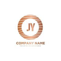 JY Initial Letter circle wood logo template vector