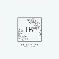 arte del logotipo inicial del vector de belleza ib, logotipo de escritura a mano de firma inicial, boda, moda, joyería, boutique, floral y botánica con plantilla creativa para cualquier empresa o negocio.