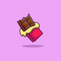 ilustración de iconos de vector de dibujos animados de barra de chocolate. concepto de caricatura plana. adecuado para cualquier proyecto creativo.