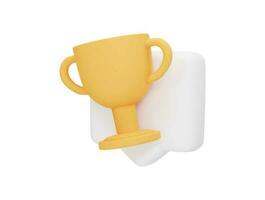 champion trophy cup concept 3d vector icon