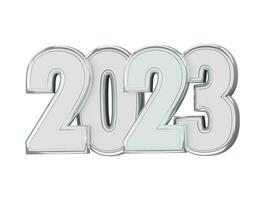 Realistic 3d rendering 2023 new year text effect vector