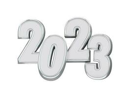 Realistic 3d rendering 2023 new year text effect vector