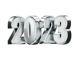 Realistic 3d rendering 2023 new year text effect vector