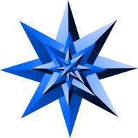 las ilustraciones y clipart. un diseño de logotipo. estrella azul aislada en blanco vector