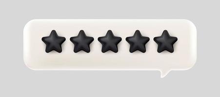 on of five stars rating bubble chat 3d mesh vector