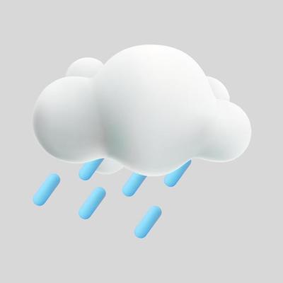 drop water rain cloud 3d