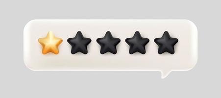 one of five gold stars rating bubble chat 3d mesh vector