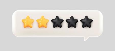 three of five stars rating bubble chat 3d mesh vector