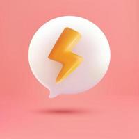 notification thunder speech bubble chat vector