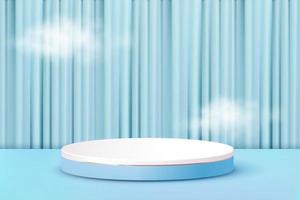 3D Podium. Abstract scene background. Product presentation, mock up, show cosmetic product, Blank Podium, stage pedestal or platform. 3D Vector. Render vector