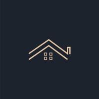 Logo Vector Of Simple Home and Office Building Monoline. Perfect For Agent, Apartment, Construction, Residential, and Architectur Business