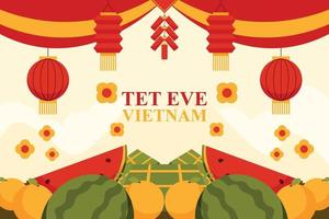 Tet Eve Vietnam background. vector