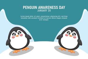 Penguin Awareness Day background. vector