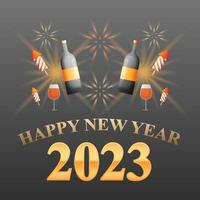 Happy New Year 2023 background. vector