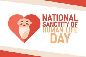 National Sanctity of Human Life Day background. vector