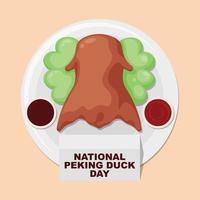 National Peking Duck Day background. vector