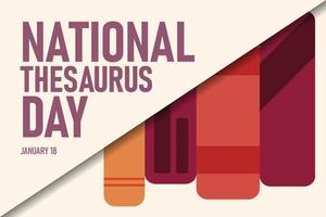 National Thesaurus Day background. vector