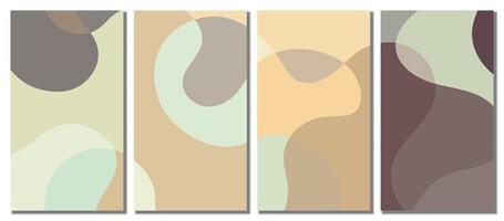 Abstract wavy set background. Design with pastel color. vector