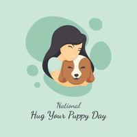 National Hug Your Puppy Day background. vector