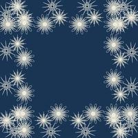 Vintage abstract invitation with a snowflake frame on a dark background. Christmas holiday banner. Merry Christmas background. vector