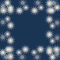 Vintage abstract invitation with a snowflake frame on a dark background. Christmas holiday banner. Merry Christmas background. vector